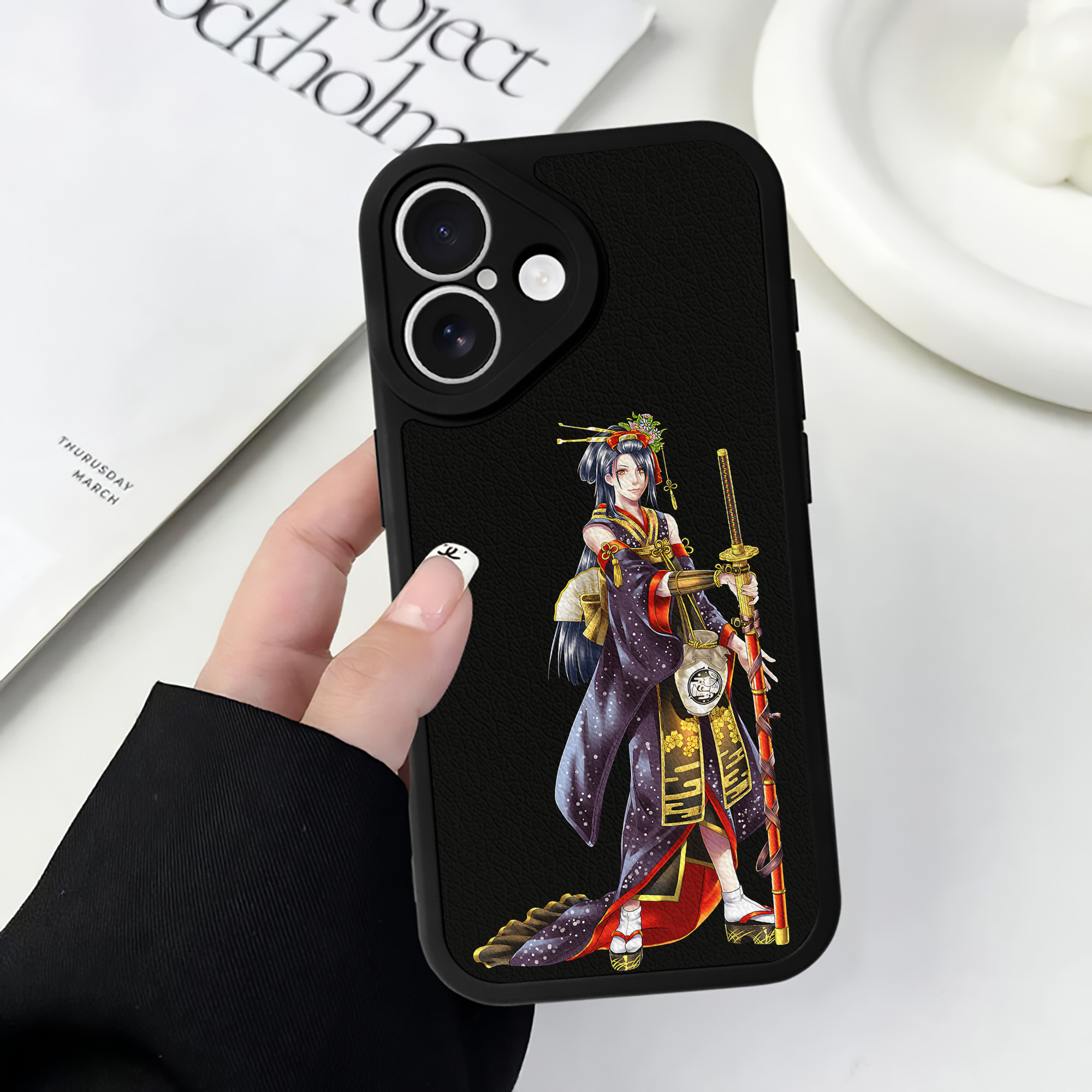 （画像用） 刀剣乱舞 Touken Ranbu 【iPhone 16シリーズ対応】シリコンスマホケース（レザー調） 材質：シリコン